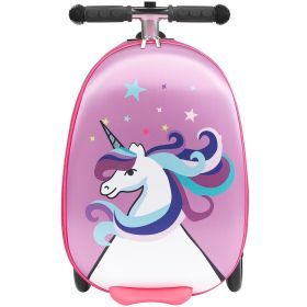 VEVOR Ride-on Luggage 20-inch Kids Scooter Suitcase with Flash Wheels Purple