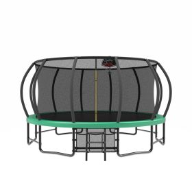 15FT Trampoline with Basketball Hoop - Recreational Trampolines with Ladder ,Shoe Bag and Galvanized Anti-Rust Coating