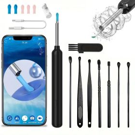 Comes With 6 Ear Scoops For Earwax Removal, Ear Cleaner With Camera (Color: Black)